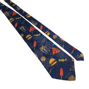 Corner Stone Mens Necktie Tie Movie Snacks Cinema Worker Fries Burger Nacho